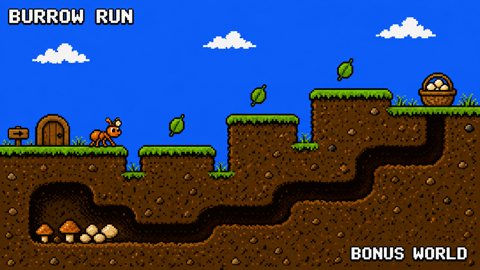Burrow Run, an illustrated Agent Ant Farm design study.