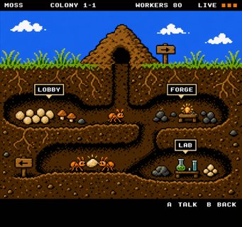Burrow Run cartridge, an illustrated Agent Ant Farm design study.