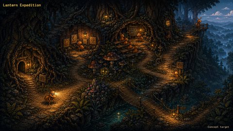 Lantern Expedition, an illustrated Agent Ant Farm design study.