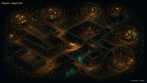 Signal Labyrinth, an illustrated Agent Ant Farm design study.